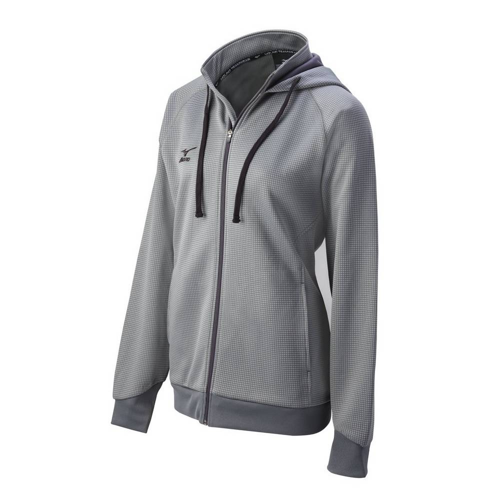 Moletom com capuz Mizuno Pro Full Zip Hoody - Mulher - Cinzentas - SVEWC0438